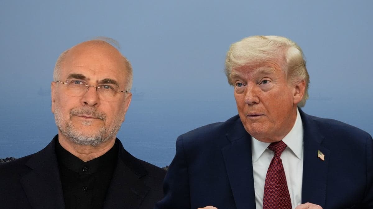 Mohammad Bagher Ghalibaf och Donald Trump.