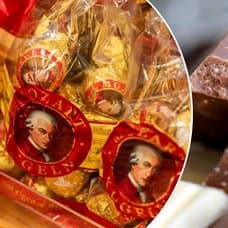 Bilder på choklad och Mozarkulor.