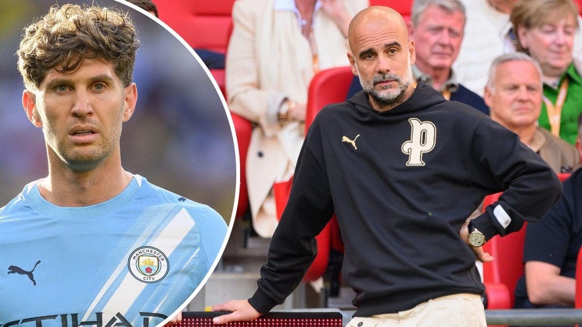 John Stones och Pep Guardiola