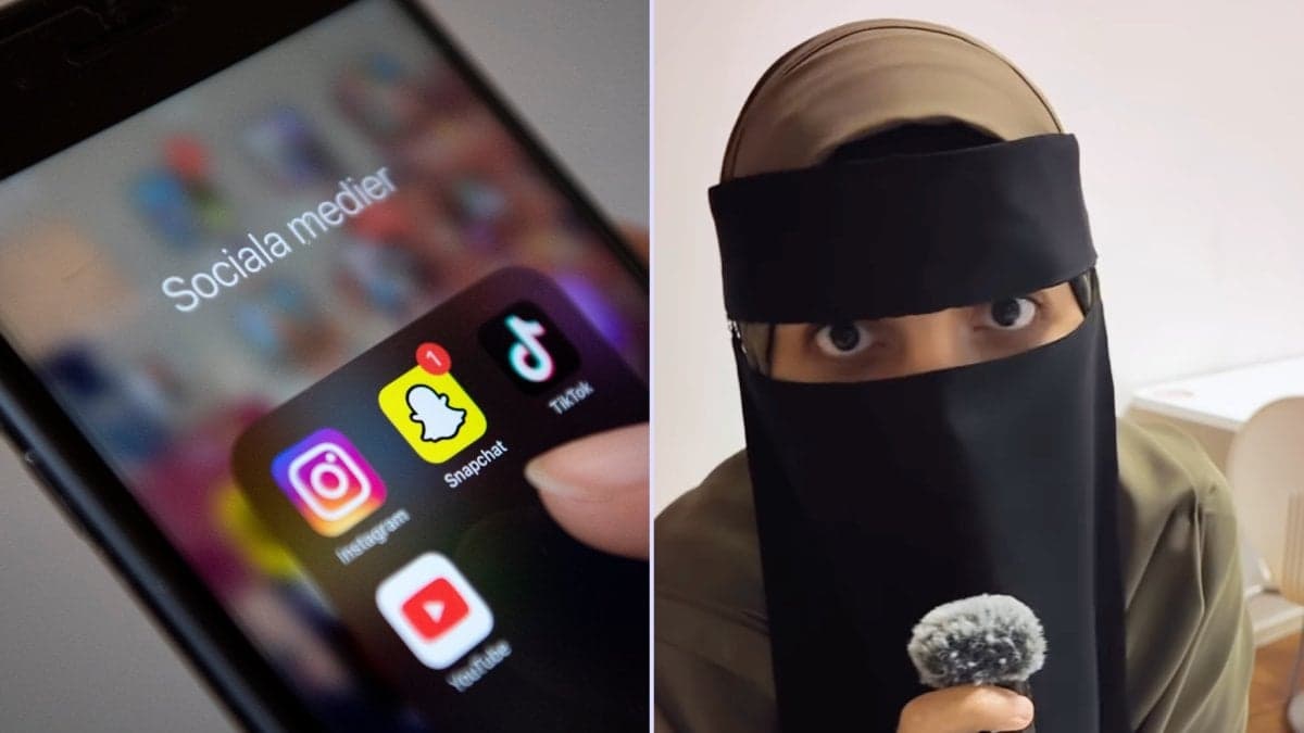Sociala medier-appar och influencern Inas Alhamwi.