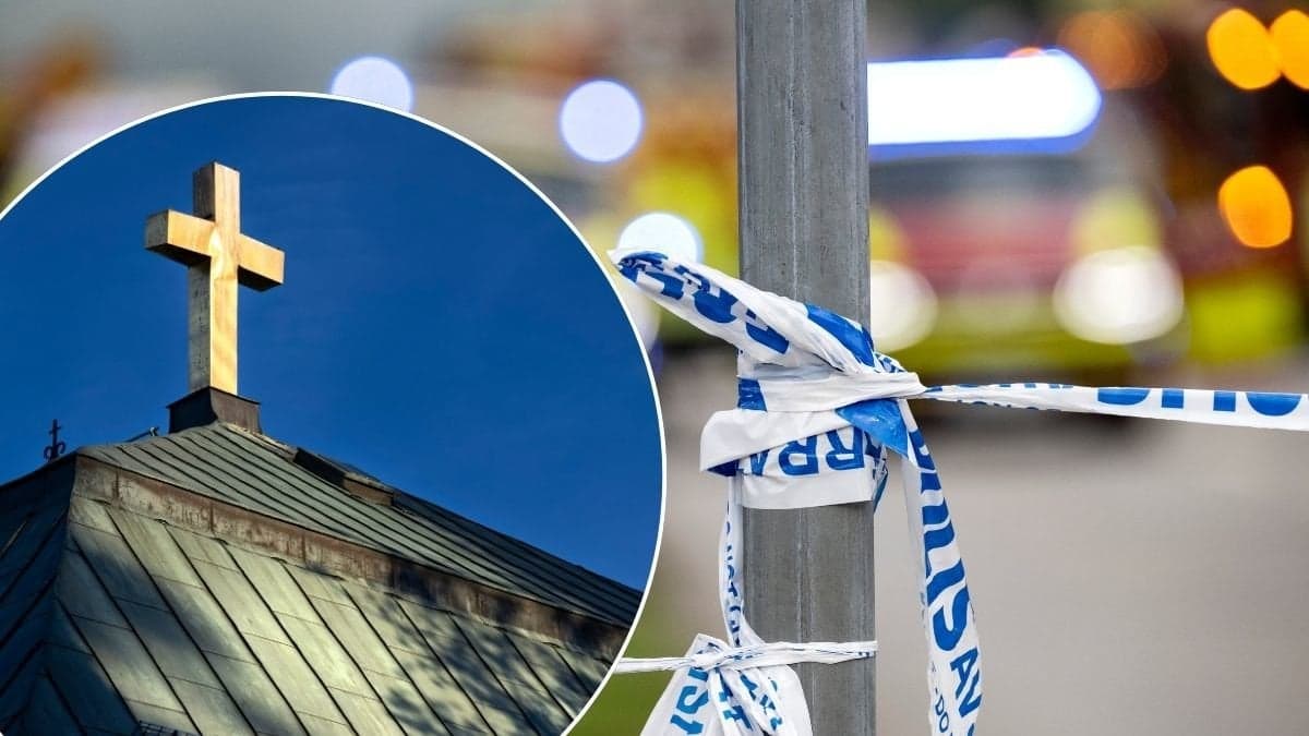 Kyrktak, polisavspärrning.