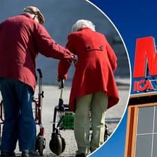 Bilder på Ica Maxi och pensionärer.