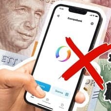 Swish-appen i mobiltelefon och svenska sedlar