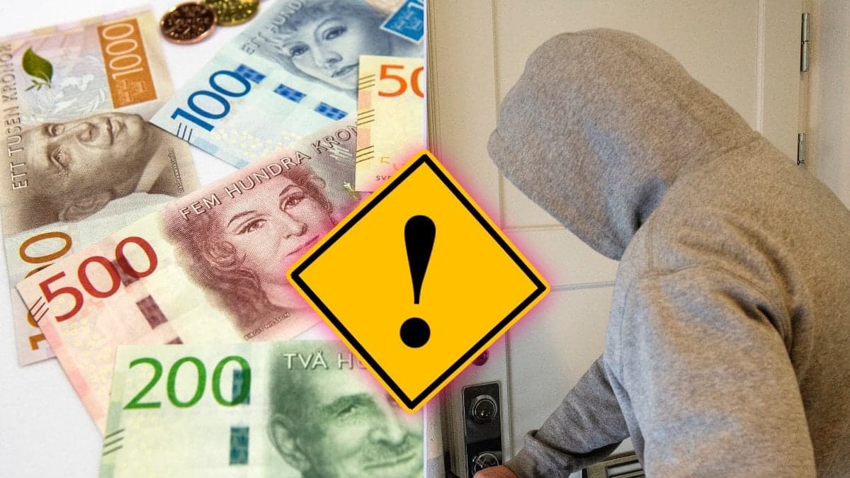Pengar och person med huva.