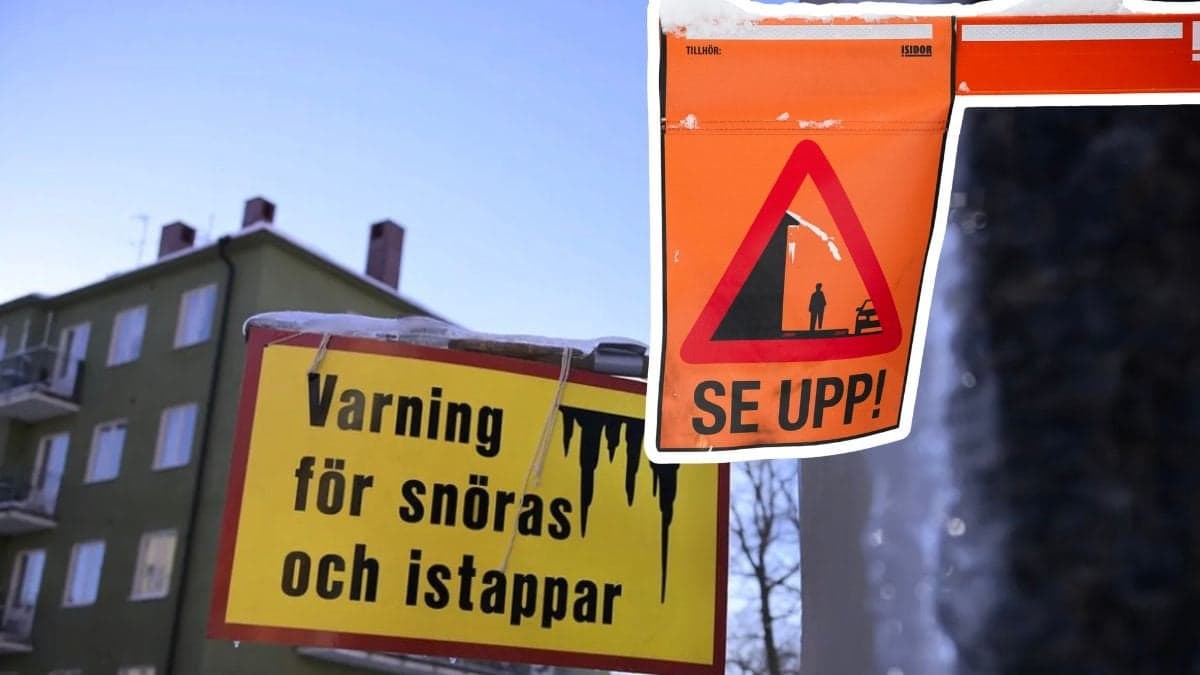 Varning för fallande is i Göteborg.