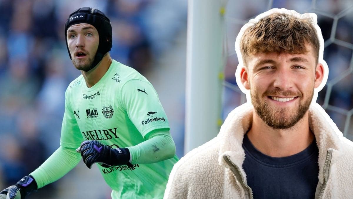 Noel Törnqvist i hjälm och Noel Törnqvist