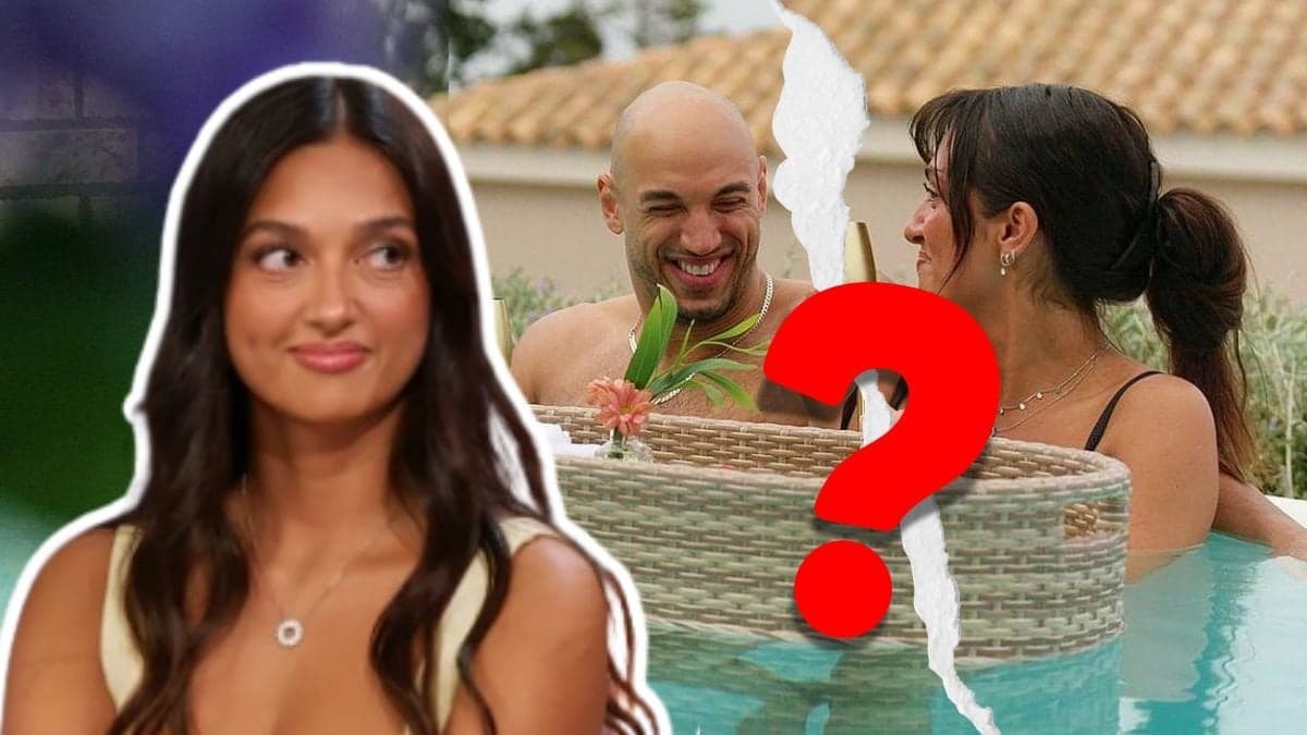 Angelica Karlsson och Aron Walker i poolen i Love is blind