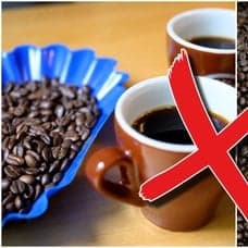 Kaffe och kaffebönor.