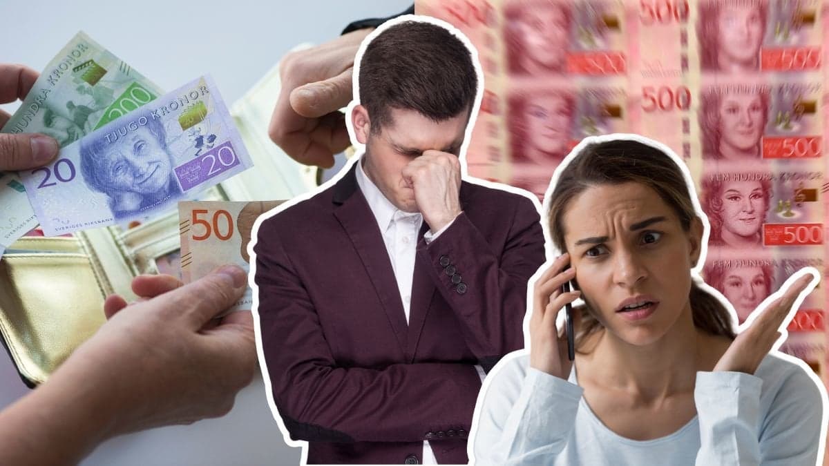 Pengar, man och kvinna.