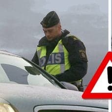 Poliskontroll och bil.