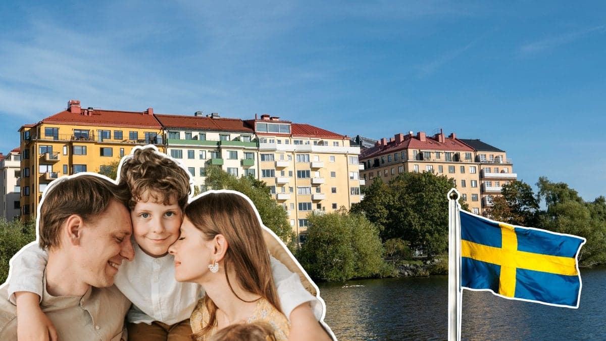 Bostäder, flaga, familj