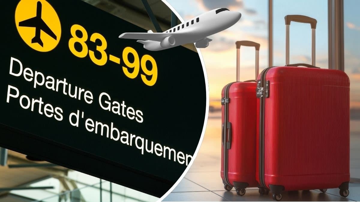 Bild på gate och röda resväskor.