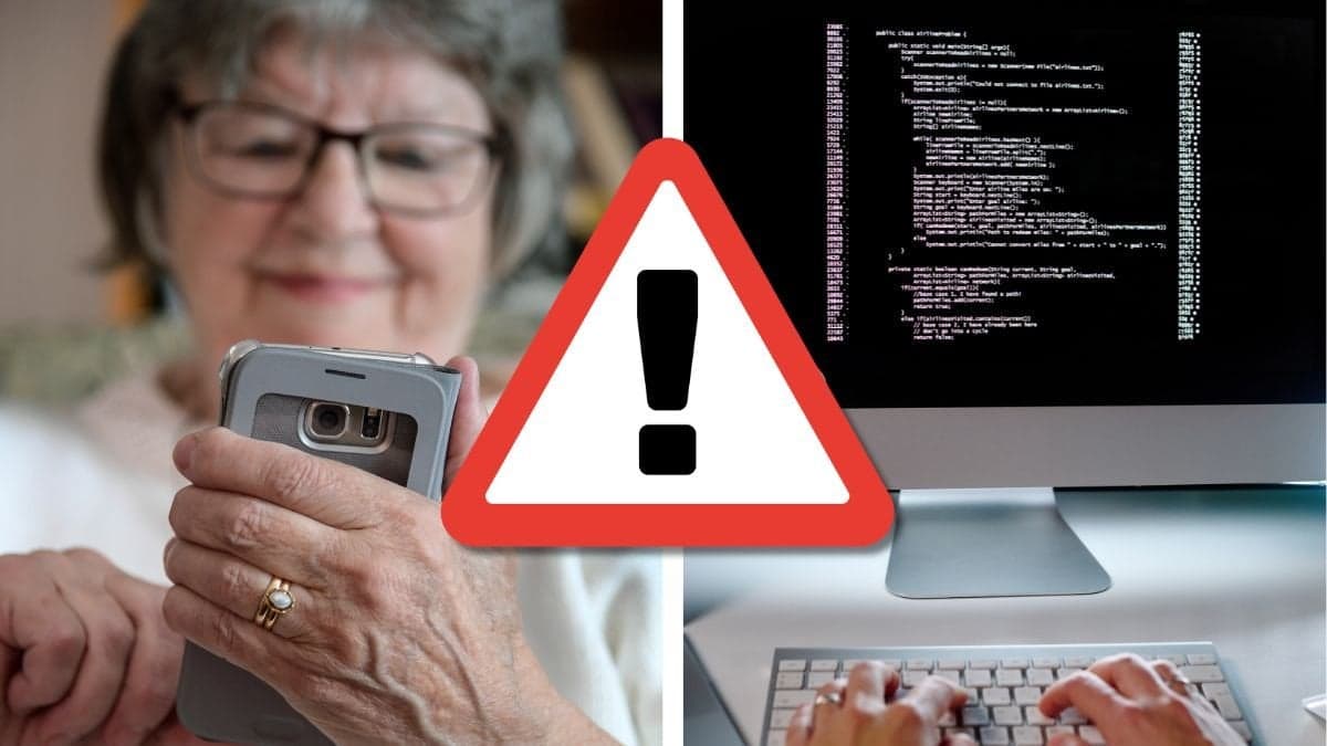 Äldre kvinna och dator.