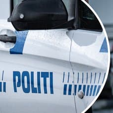 Polisbil dansk vänster. Dansk polis höger.
