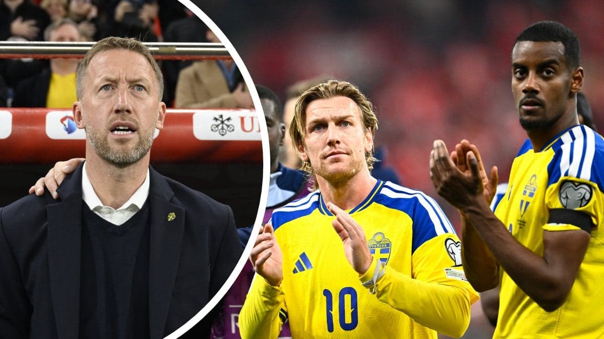 Graham Potter, Emil Forsberg och Alexander Isak.
