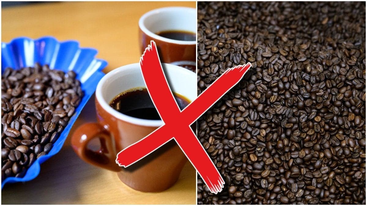 Kaffe och kaffebönor.