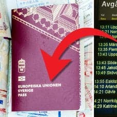 Pass och ankomsttavla.