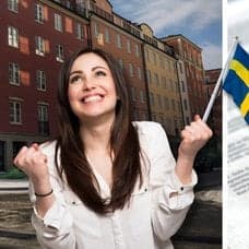 Kvinna och underskrift.