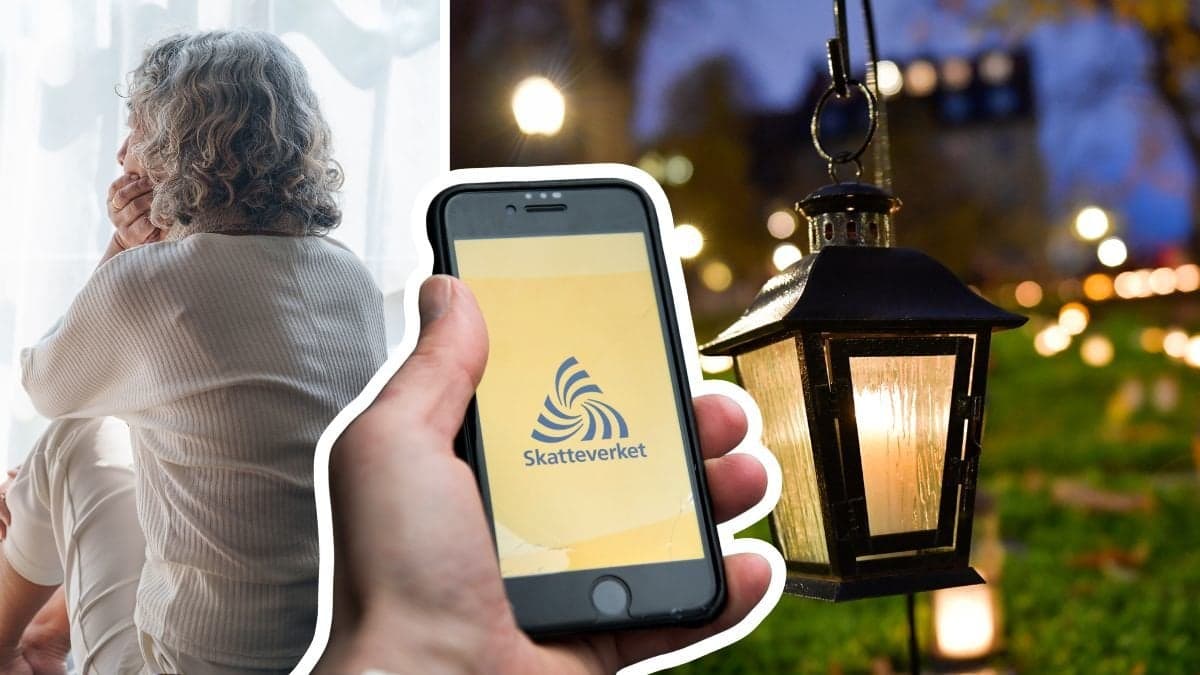 Kvinna, kyrkogård och Skatteverkets app.