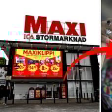ICA Maxi och kvinna med pengar