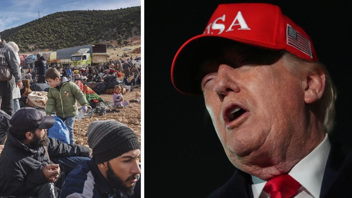 Libanon höger, vänster Donald Trump.