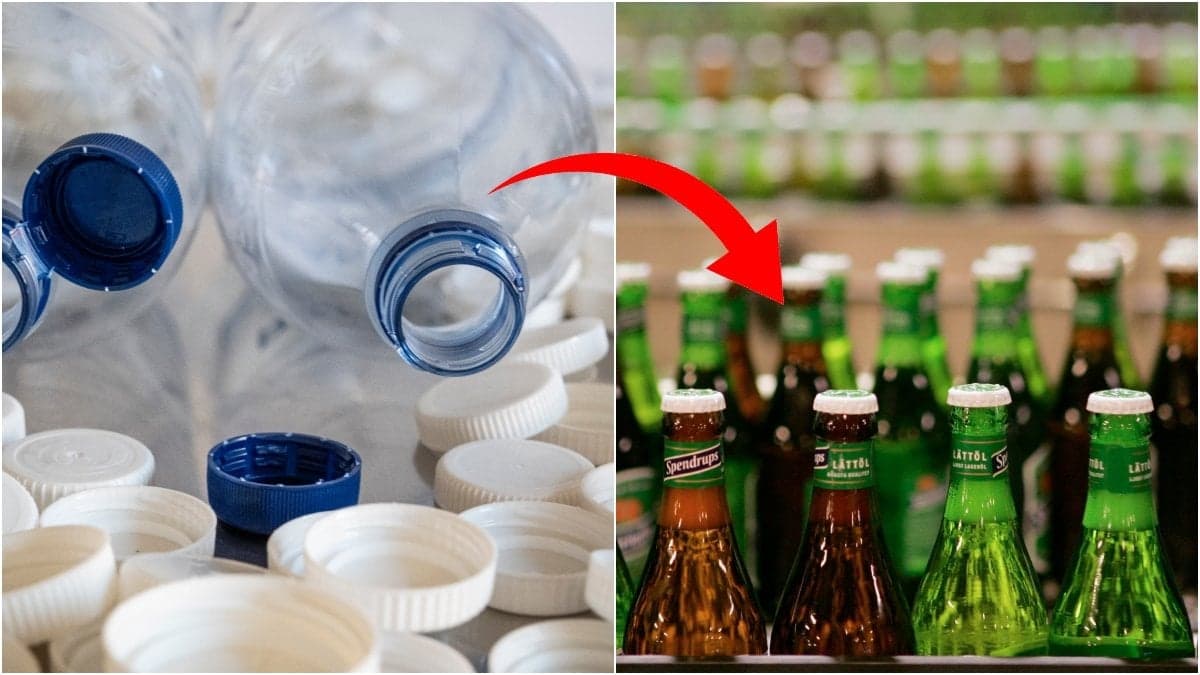 Plastflaskor och glasflaskor