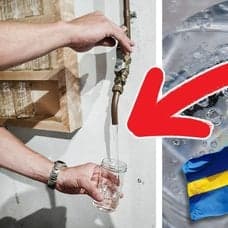 Dricksvatten och sverige och eu flagga.