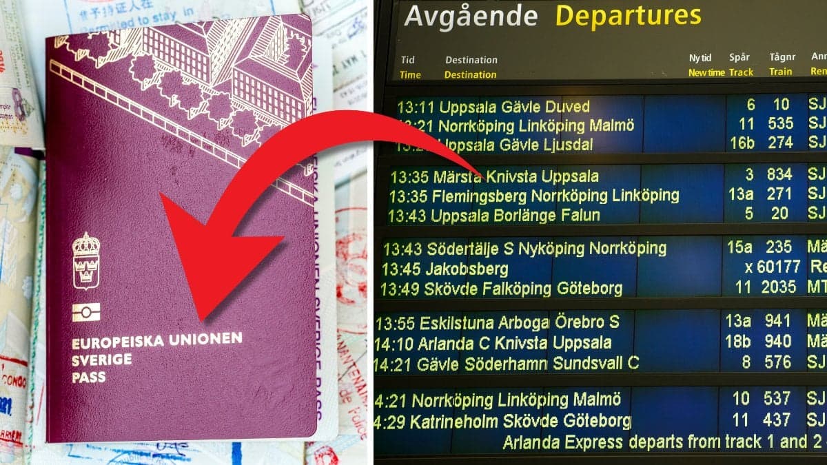 Pass och ankomsttavla.