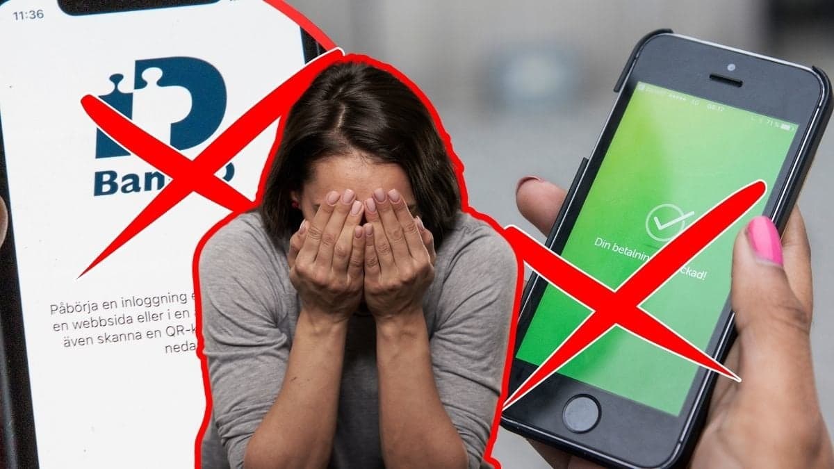 swish, bankID, ledsen kvinna