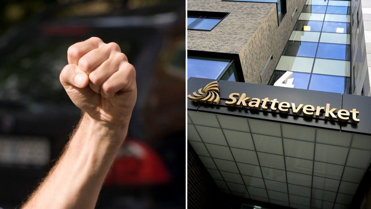 Knuten näve och Skatteverkets entré.