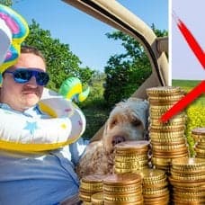 Bilsemester och en bil på sommaren som kör.