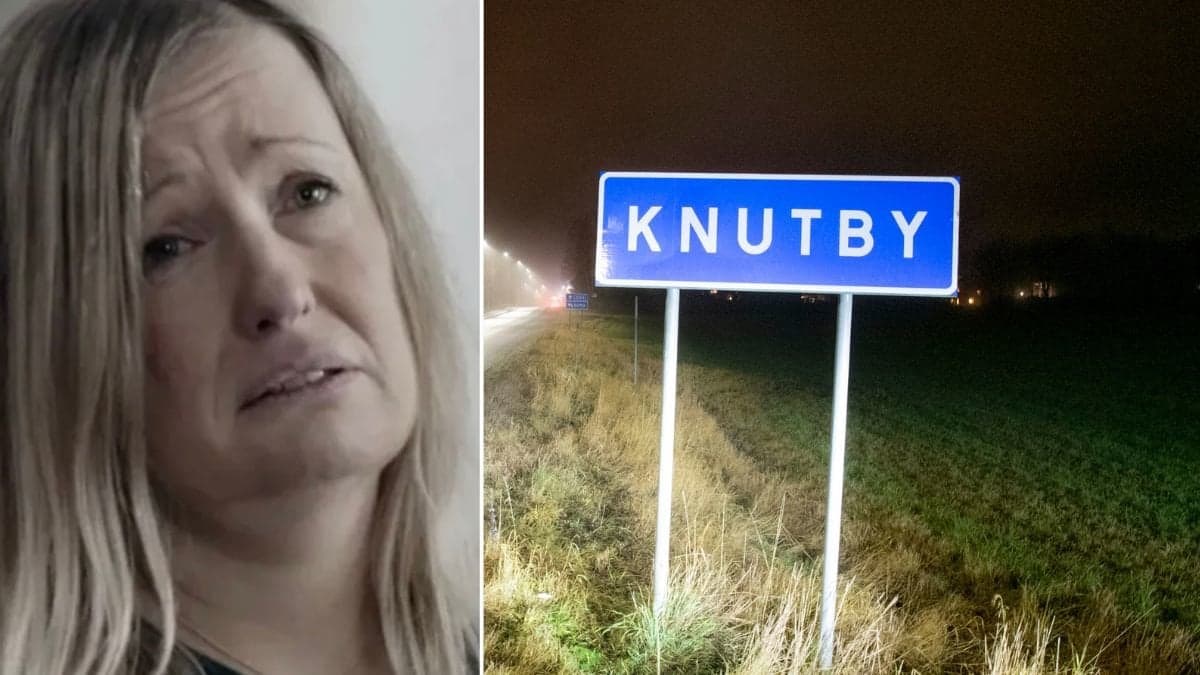 Barnflickan i Knutbyfallet & vägskylt i Knutby.