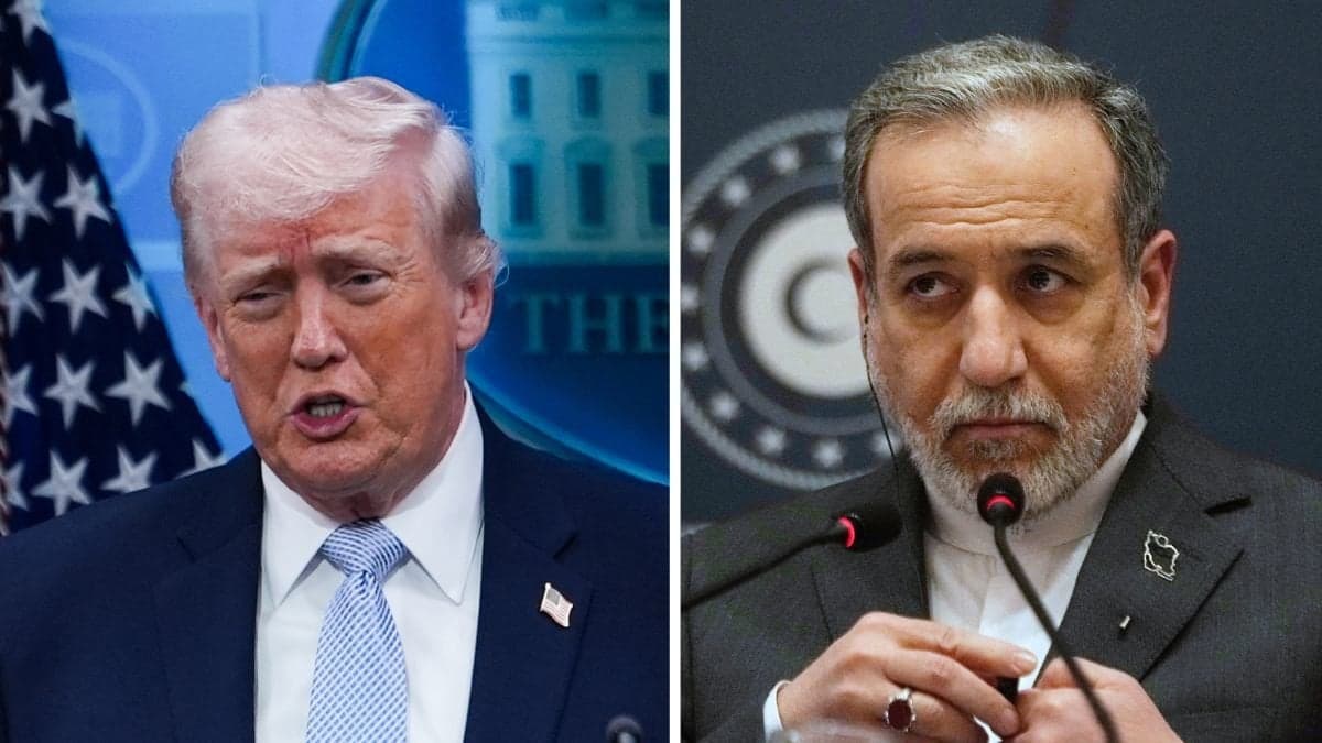 Donald Trump och Abbas Araghchi.