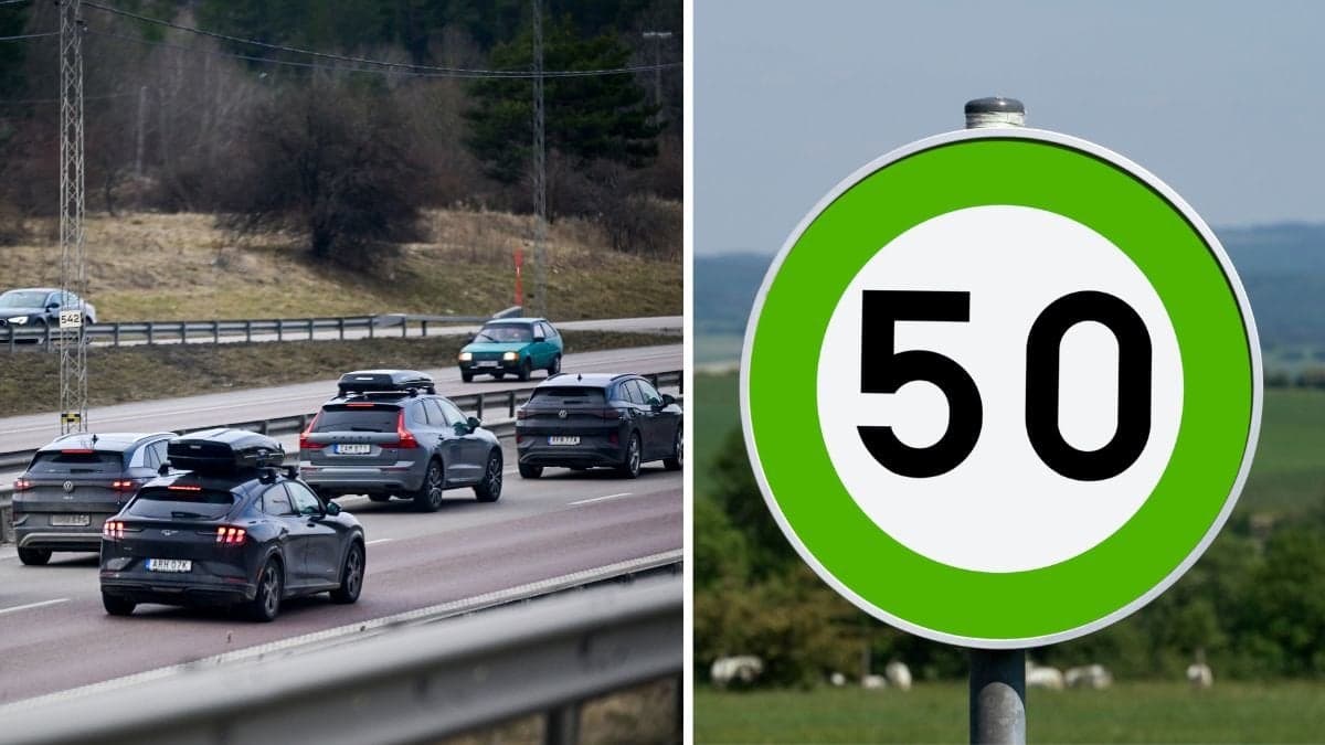 Bilkö och vägskylt.