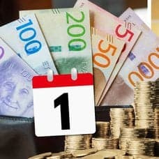 Pengar och tillsalu skylt.