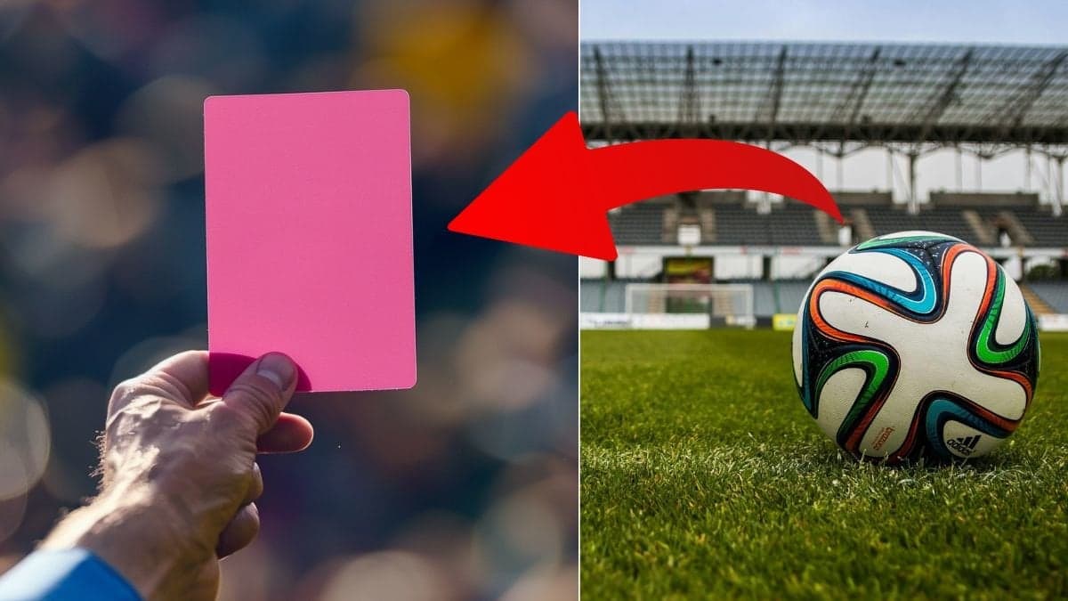 Rosa kort kommer till fotbollen.