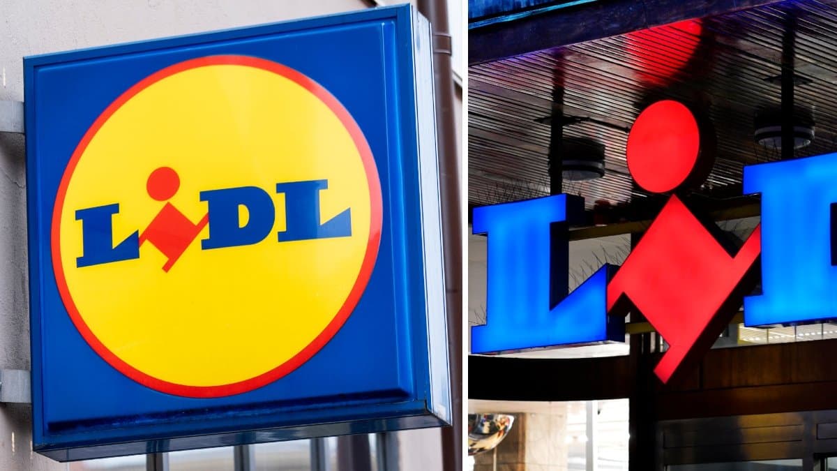Bilder på Lidl-skyltar.