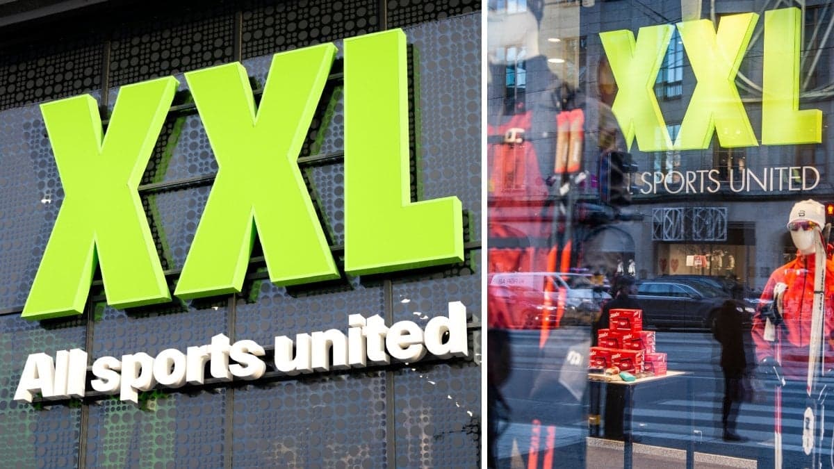 Bild på XXL:s logga och butik.