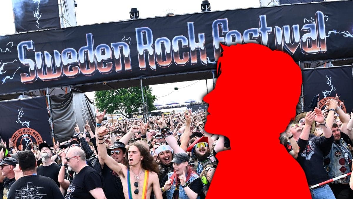 Hårdrocksfans från hela landet springer genom huvudentrén när Sweden Rock Festival utanför Sölvesborg öppnar portarna 2026.