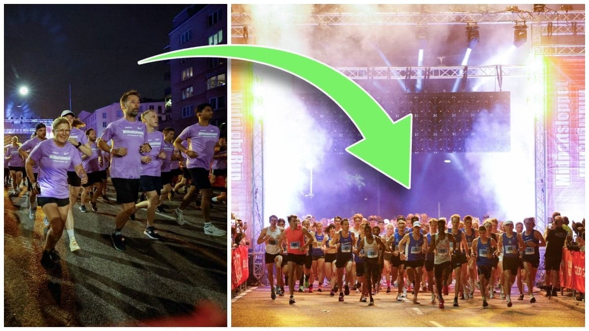 Löpare under Midnattsloppet i Stockholm 