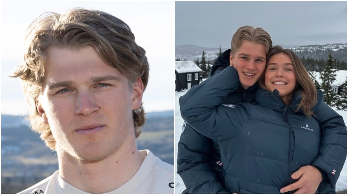 Närbild på Edvin Anger och En bild på när Edvin Anger kramar ex-flickvännen Emma Axelsson