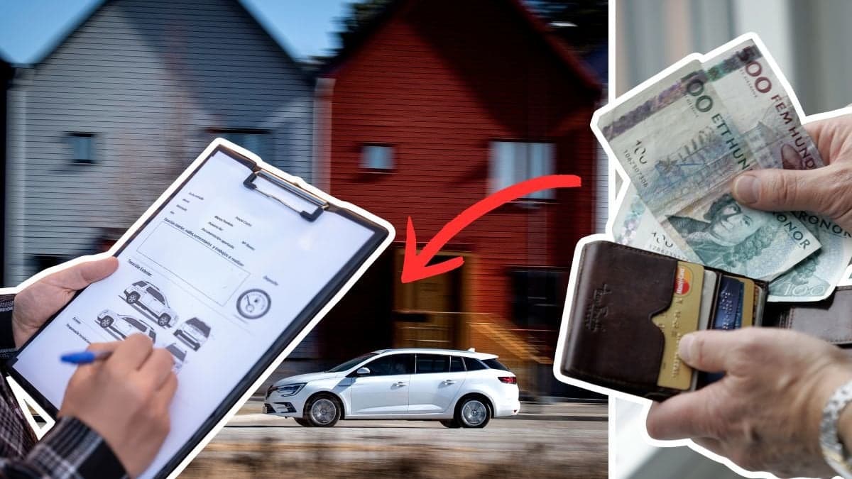 Bilförsäkring, bil som kör och en plånbok.