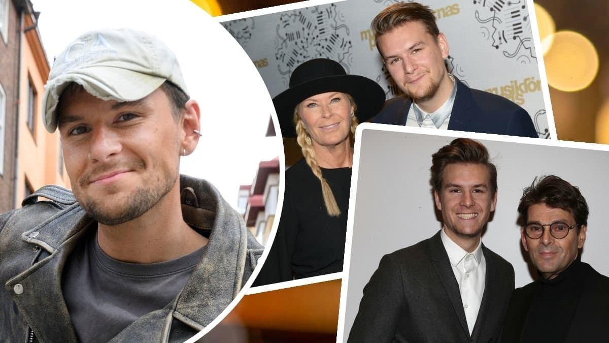 Simon Strömstedt, Simon Strömstedt tillsammans med mamma Efva Attling och Simon Strömstedt med pappa Niklas Strömstedt