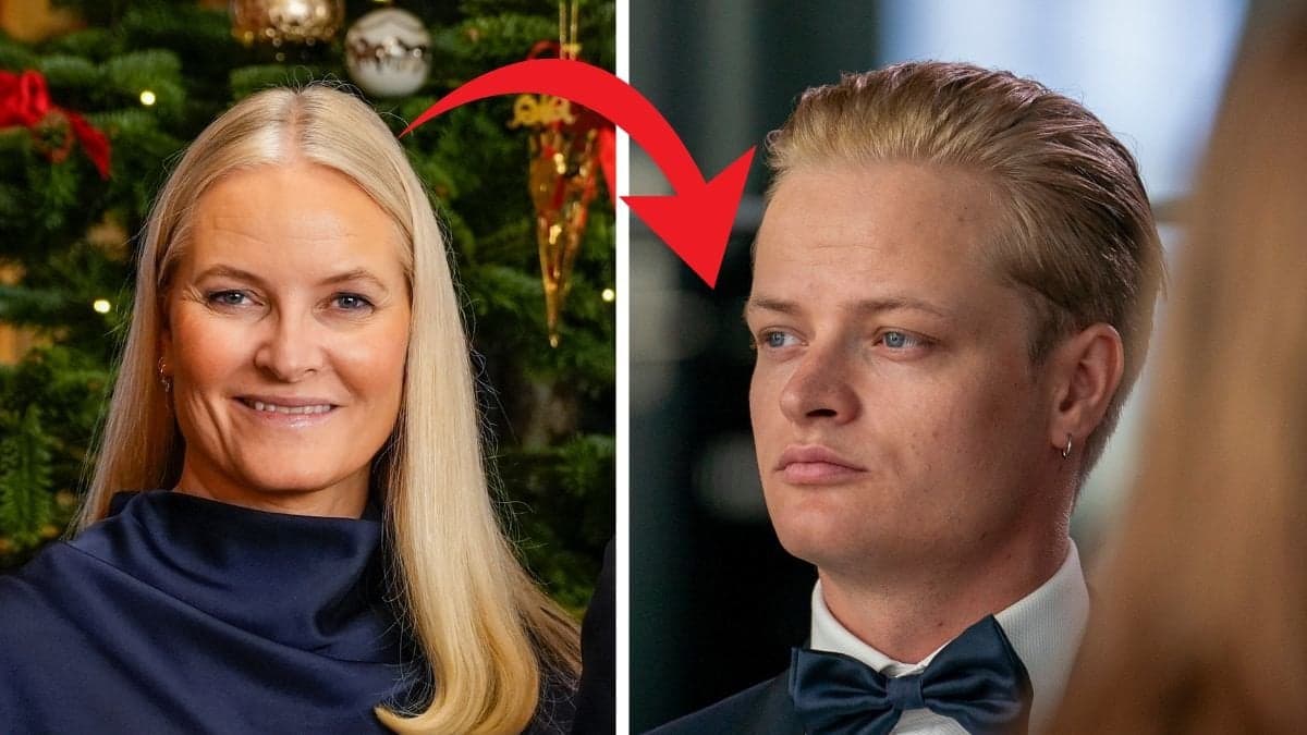 Mette–Marit till vänster och Marius Borg höger. 