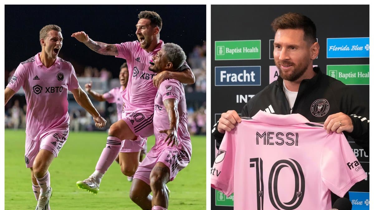 Christopher McVey och Lionel Messi firar argentinarens mål.