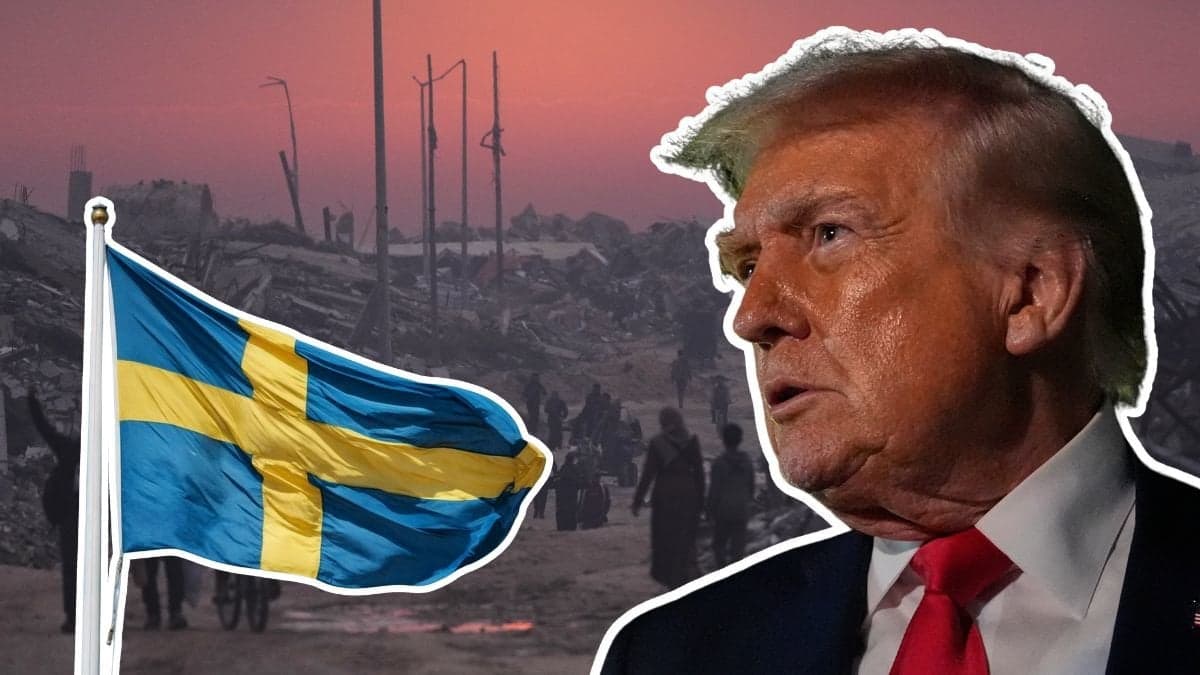 Trump, gaza svensk flagga