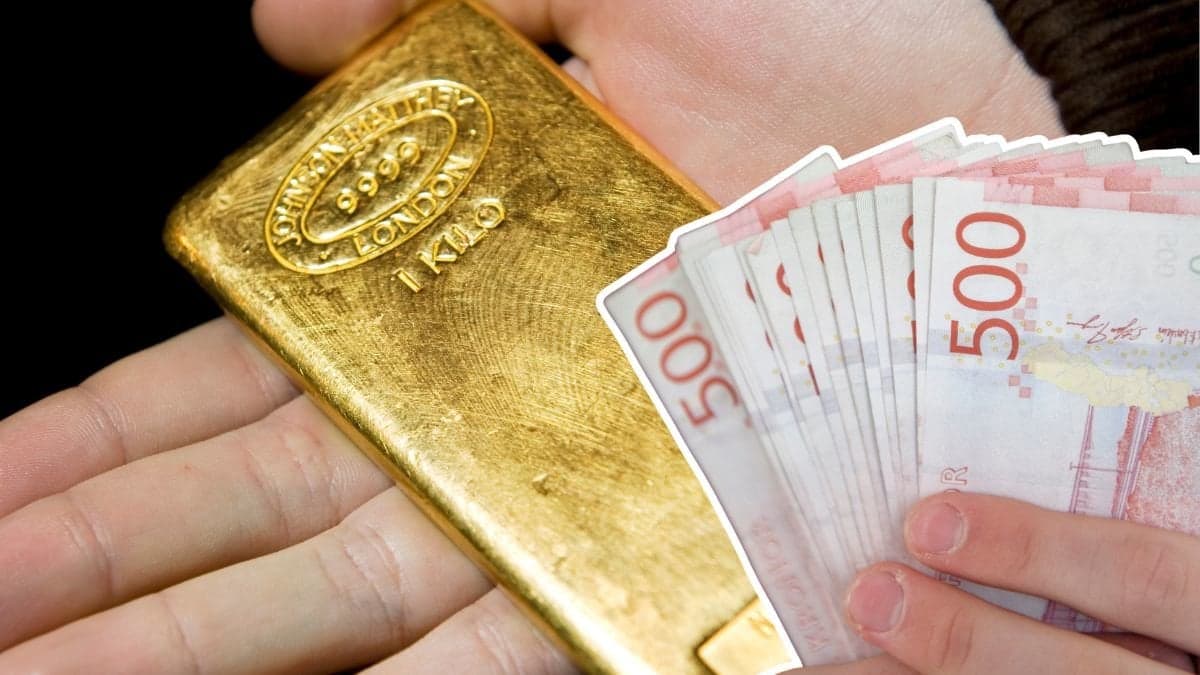 Guldtacka och pengar.