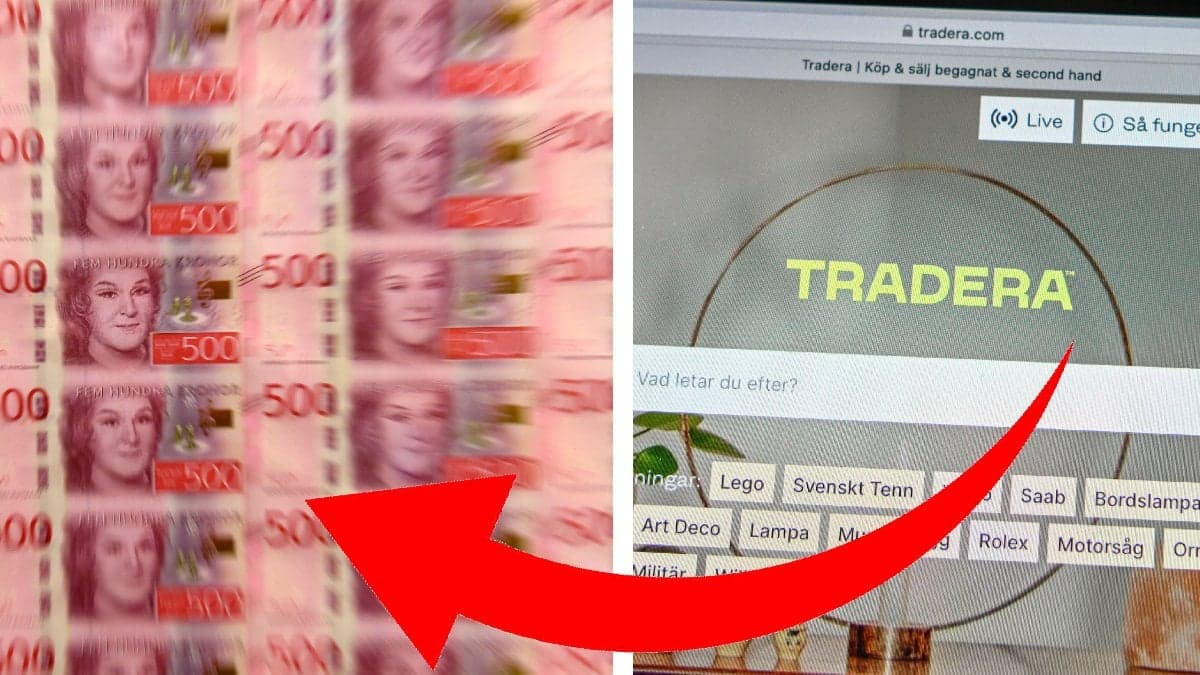 Nya sedlar och dator med tradera uppe