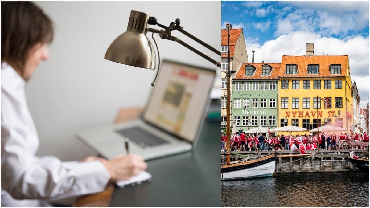 Jobbar hemifrån och Nyhavn i Köpenhamn