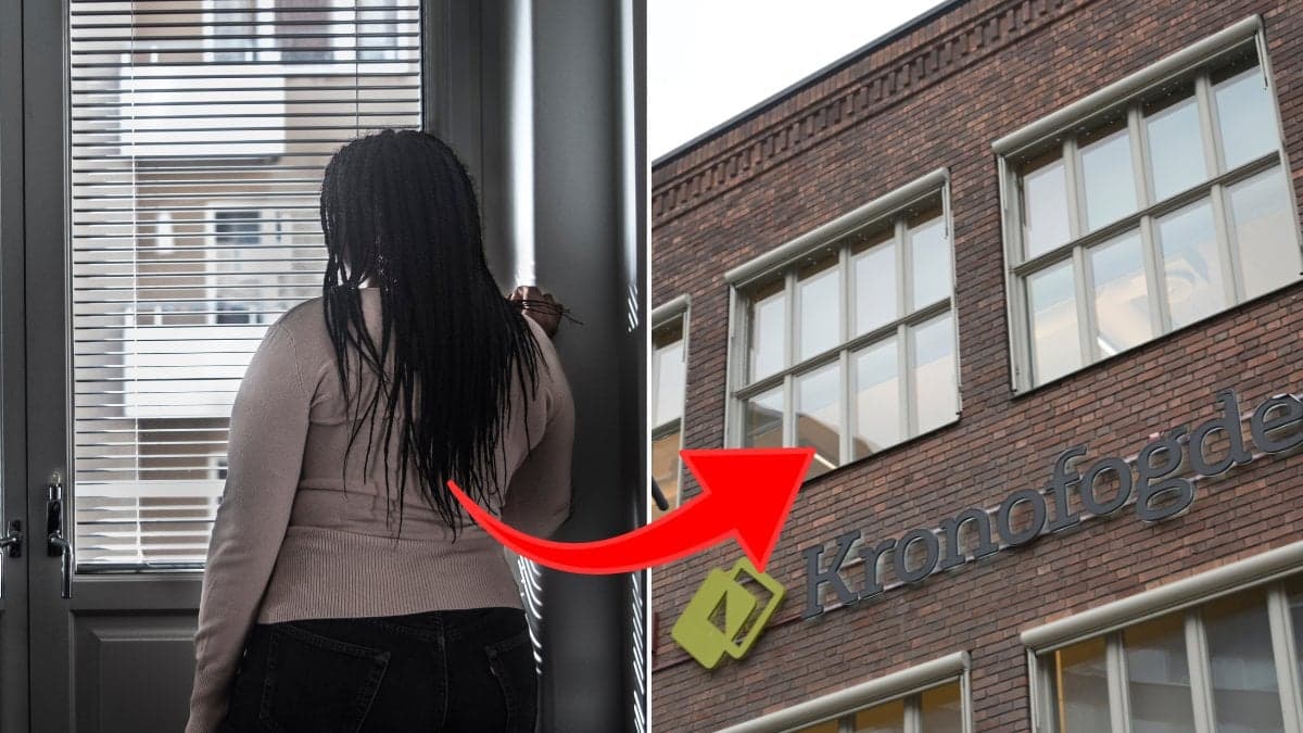 Ledsen kvinna och Kronofogden